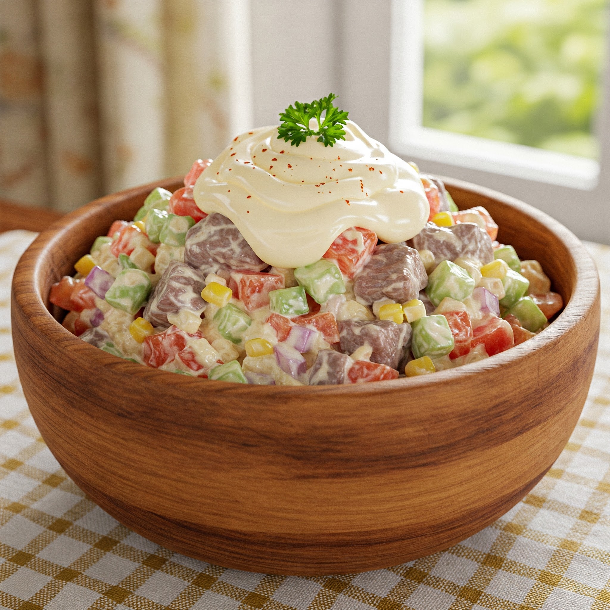 Salata de boeuf este un preparat emblematic al bucătăriei românești, nelipsit de pe mesele festive de Crăciun LaCristi.ro