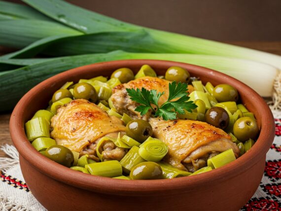 Mancare De Praz Cu Masline Si Carne De Pui Mâncare de praz cu măsline și carne de pui o călătorie culinară în inima Mediteranei. Descoperă o rețetă simplă și delicioasă, plină de arome mediteraneene. Încântă-ți simțurile cu o combinație perfectă de gusturi și texturi. O opțiune excelentă pentru o masă sănătoasă și savuroasă. Mâncare de praz cu măsline și carne de pui un preparat versatil, care se potrivește cu orice ocazie. Lacristi.ro